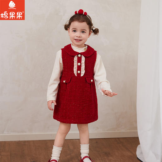 棉果果专柜同款冬季新品女童小香风背心裙M522702424670 商品图0