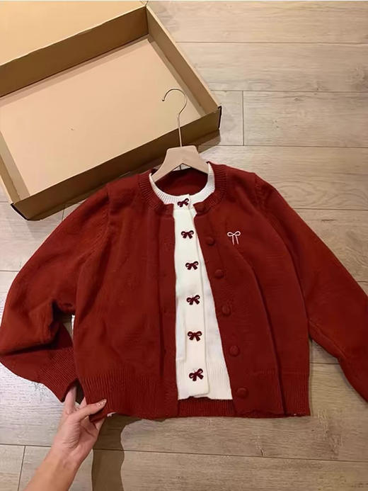 蝴蝶结假两件开衫 商品图3
