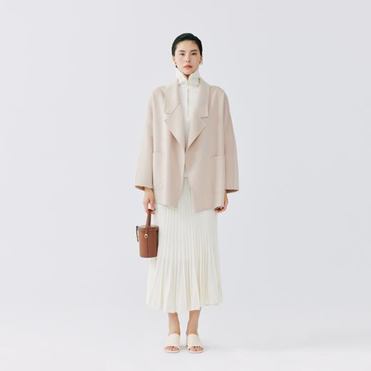东黎 • 山羊绒女士学院风西服领时尚宽松休闲大衣 4421 商品图2