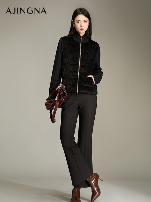 【商场同款】阿菁娜冬季新款拼接羽绒夹克A29D216056 商品图0