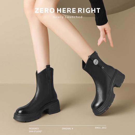 ZHR废土风加绒短靴女2024新款高级感ins叠穿时装靴子百搭轻便女靴 商品图5
