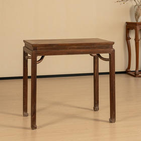 清 柞榛木高束腰霸王枨马蹄腿香案