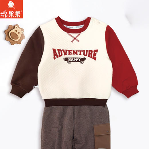 棉果果专柜同款冬季新品男童圆领空气层卫衣M412180624625 商品图0