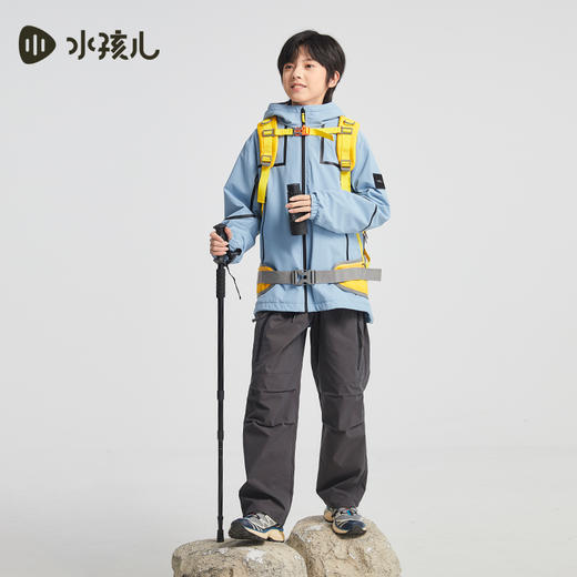 水孩儿童装秋冬新款儿童三防加绒外套女童简约纯色上衣男童炫酷风衣 商品图7