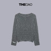 灰色坑条镂空套头衫 商品缩略图0