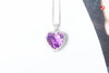 紫水晶心形吊坠  ，925银镶 商品缩略图4