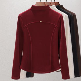 【自】全新升级【铂金会员109/天猫149/差价40】(14008) 洛诗琳秋冬新款桑蚕丝羊毛半高领打底衫德绒中领保暖上衣女