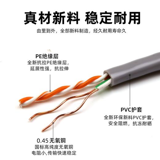 爆款★热销【 四芯@网线/电话线】室内外4芯线信号线电话线户外宽带线网络线延长线监控纯铜4芯双绞纯铜电话线/网线工程家装用四芯连接线监控网络线宽带双绞线4芯纯铜500米监控网线 商品图1