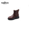 Safiya/索菲娅2024冬英伦风真皮时尚厚底粗跟套筒轻便休闲切尔西短靴 SF44116146 商品缩略图3