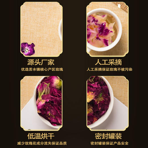 陇玫牌甘肃烘干玫瑰花冠20g罐装玫瑰花瓣泡水养生花草茶 商品图6