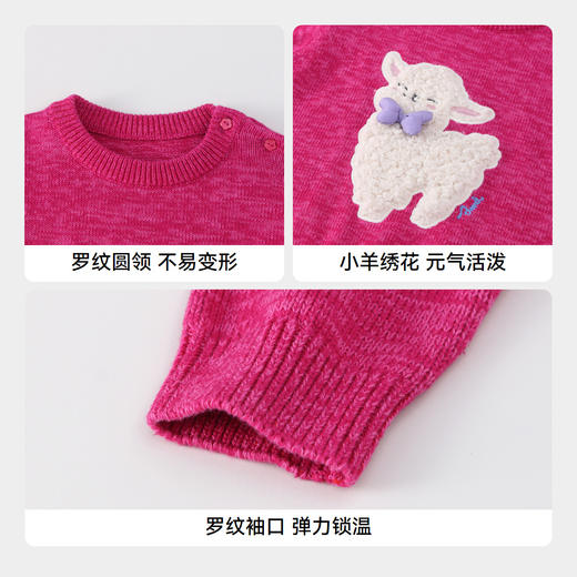 女童软萌绣花毛衣圆领冬季新款安奈儿童装实体店同款XG444591 商品图4