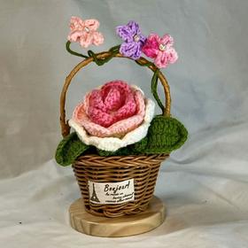 手工钩织 花篮