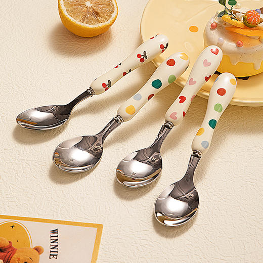 摩登主妇304不锈钢勺子儿童家用汤匙铁勺长柄可爱小勺子个人专用 商品图0