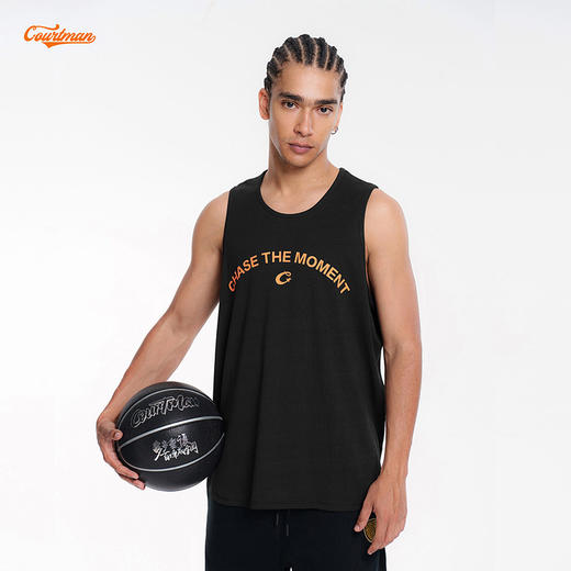 COURTMAN野球帝 纸纱运动投篮背心男速干美式logo篮球训练健身服 商品图0