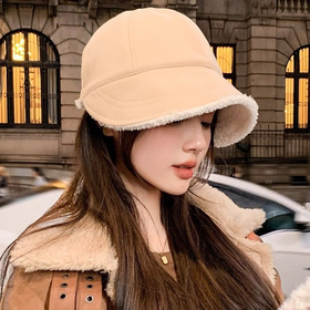 露思同款羊羔绒渔夫帽 舒适软糯 防寒保暖 双面可戴 可折叠