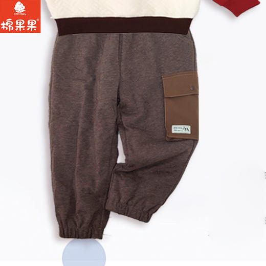 棉果果专柜同款冬季新品男童针织夹棉长裤M412200424633 商品图0