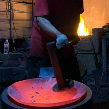 欧乐菲（OLOFE）老关东章丘黑炒菜锅铁锅家用老式圆底无涂层手大炒勺熟铁大师34cm 商品图6