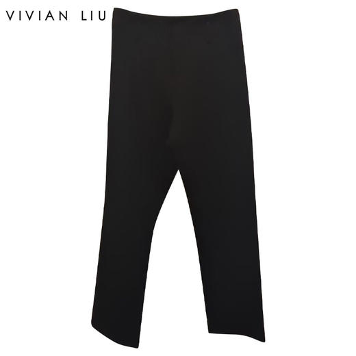 VIVIAN LIU D2427501春女装新款斜插兜显瘦直筒休闲针织长裤 商品图0