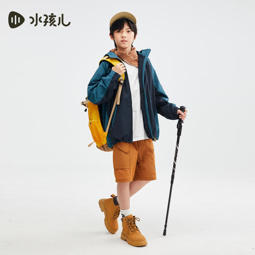 水孩儿童装秋冬新款儿童三防加绒外套男童时尚拼色拉链衫女童防风保暖上衣 商品图6