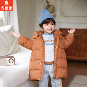 棉果果专柜同款冬季新品男童女童中长款羽绒服M402102924541