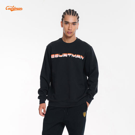 COURTMAN野球帝 叠影logo印花卫衣圆领卫衣日潮男女宽松外套上衣 商品图3