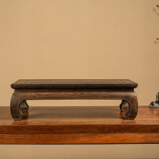 清中期 红木束腰马蹄腿脚踏 商品图0