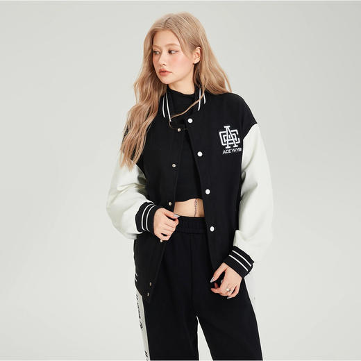 YKYB黄子韬拼接呢料耐磨挺括黑白撞色美式宽松百搭外套夹克 商品图1