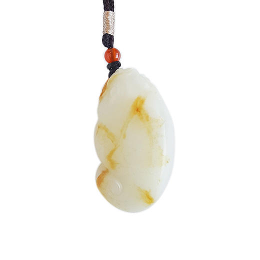 【天然正品】天然精品新疆籽料鲤鱼跃龙门造型（步步高升）和田玉吊坠项链44.7*25.4*16.1MM（皆取最大值）中性款现售价：5880！151124XY04 商品图0