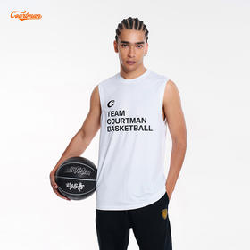 COURTMAN野球帝 篮球俱乐部宽肩背心字母印花男士运动上衣投篮服