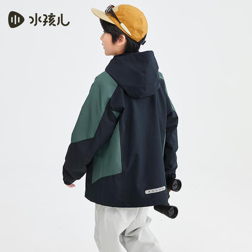 水孩儿童装秋冬新款儿童可拆卸外套男童三防拼色上衣女童加绒厚风衣 商品图1
