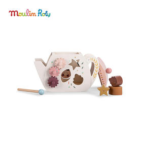 Moulin Roty 雨后茶壶 益智木玩 适合1岁+ 木质益智玩具 感统发育 雨后系列 法国品牌-715368