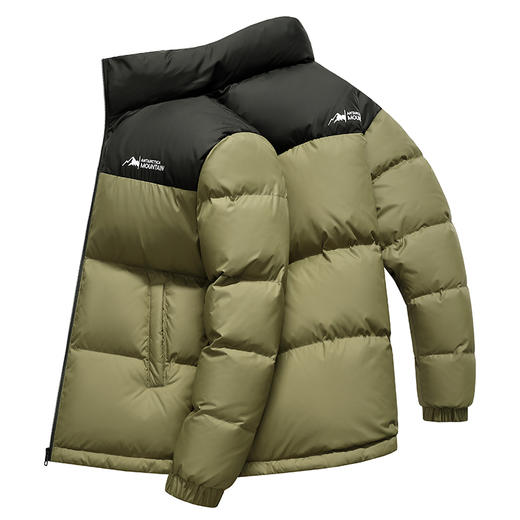 半身缘男女装 冬季男女同款三防面料立领短款撞色拼接羽绒服2566 商品图10