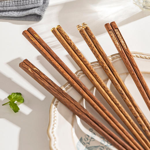 摩登主妇筷子家用食品级鸡翅木筷子家用分人长筷子油炸耐高温一人专用 商品图4