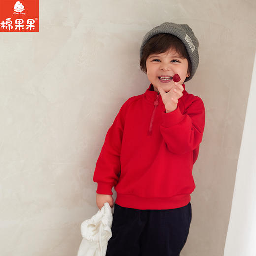 棉果果专柜同款冬季新品男童女童全棉中国风大毛圈卫衣M502180224653 商品图1