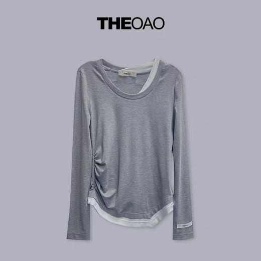 灰色拼接打底衫 商品图0