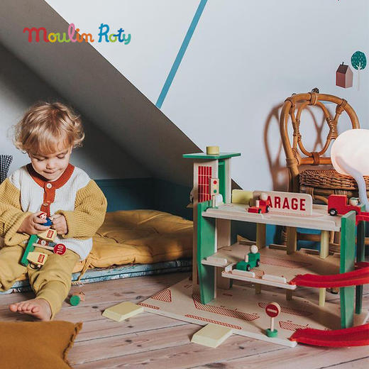 Moulin Roty 小货车 积木 益智木玩 适合3岁+ 木质益智 缤纷城市系列 法国品牌-725733 商品图12