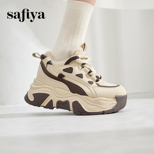 预售10天|Safiya/索菲娅2024秋冬爆火松糕厚底小个子内增高轻便休闲老爹鞋 SF44112363 商品图6