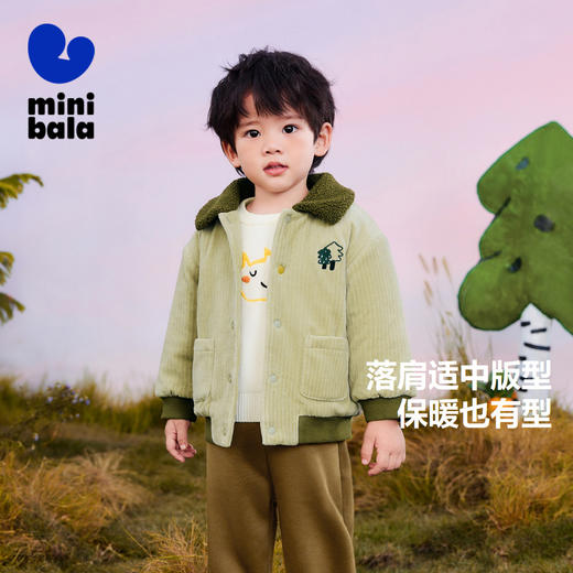 迷你巴拉冬季新款男女童发热棉服宝宝厚款保暖复古外出棉衣 商品图1