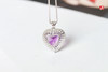 紫水晶心形吊坠  ，925银镶 商品缩略图3