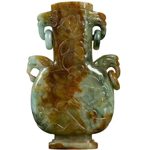 清 翡翠喜上眉梢活环耳赏瓶摆件 商品图5