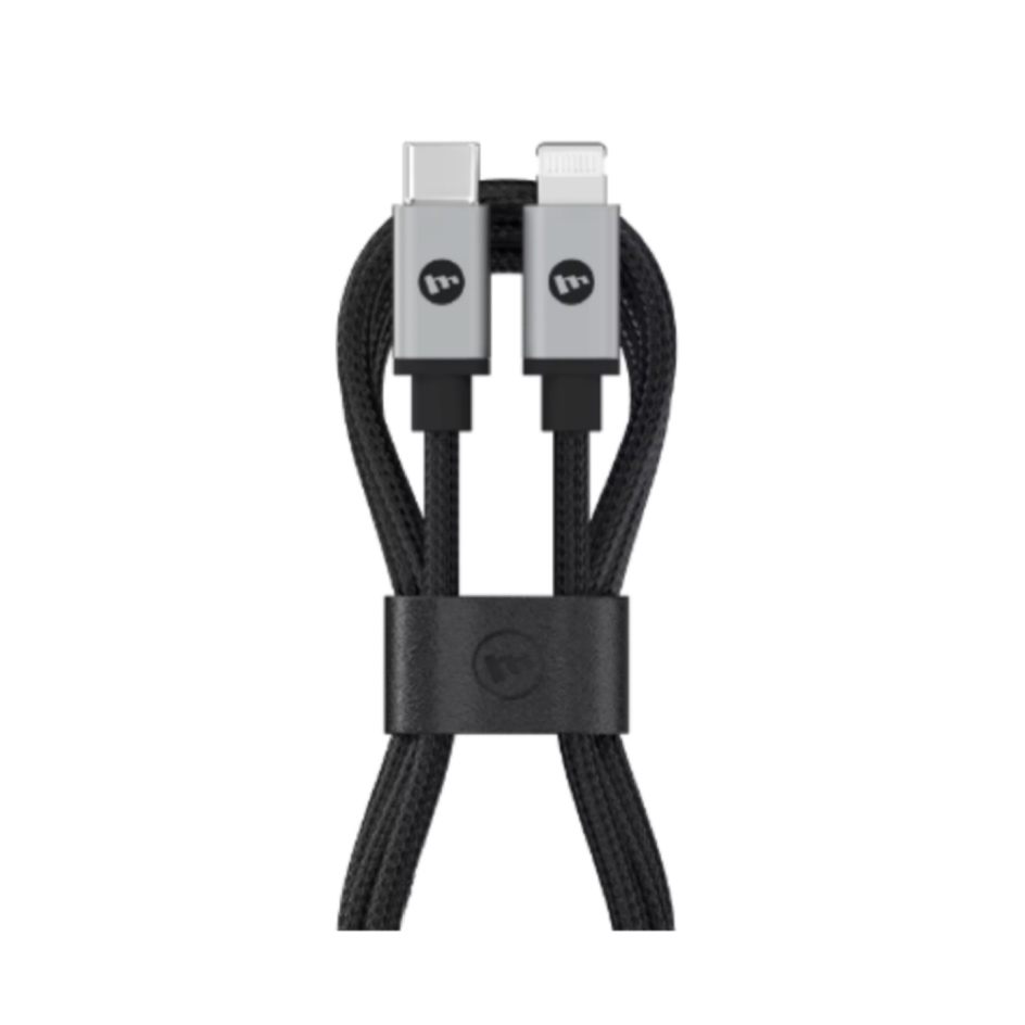 mophie 连接线 编织快充 usb c to lightning 1米 - 黑色
