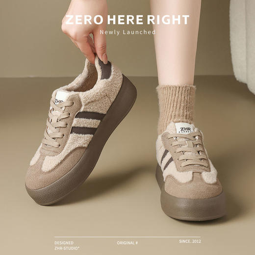 ZHR则则加绒增高棉鞋德训鞋ins百搭保暖女鞋2024冬季新款休闲鞋女 商品图8