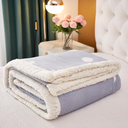 【品牌直发】加倍生活  棋盘格羊羔绒毛毯 牛奶绒羊羔绒复合加厚盖毯 网红爆款 商品图13