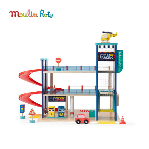 Moulin Roty 小货车 积木 益智木玩 适合3岁+ 木质益智 缤纷城市系列 法国品牌-725733 商品图5