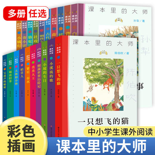 课本里的大师系列 中小学生必读书目 朝花夕拾 小鲤鱼跳龙门 稻草人 人间草木 骆驼祥子 一只想飞的猫 小坡的生日 茶馆等任选 ND 商品图0