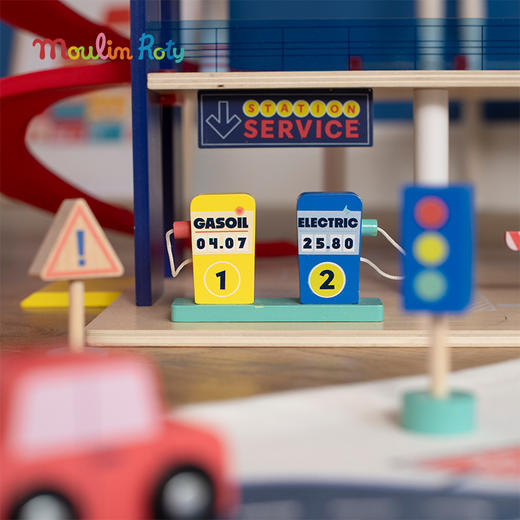 Moulin Roty 小货车 积木 益智木玩 适合3岁+ 木质益智 缤纷城市系列 法国品牌-725733 商品图4