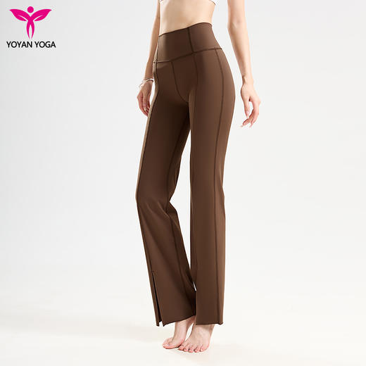 悠妍高腰开衩微喇裤KZ24219 显瘦显高瑜伽裤 商品图2