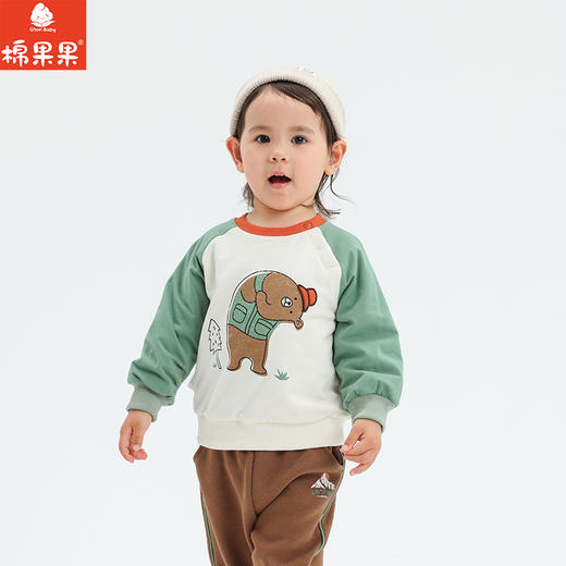 棉果果专柜同款冬季新品男童夹棉套头卫衣M412180824628 商品图0