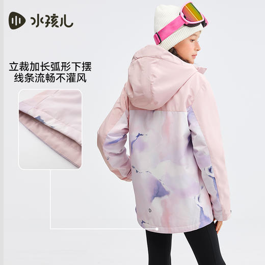 水孩儿童装2024秋冬新款女童风衣中大童三防厚外套连帽款耐磨保暖 商品图2