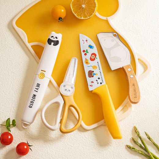 摩登主妇mototo熊猫辅食剪刀婴幼儿便携外带剪肉专用食品级不锈钢 商品图2